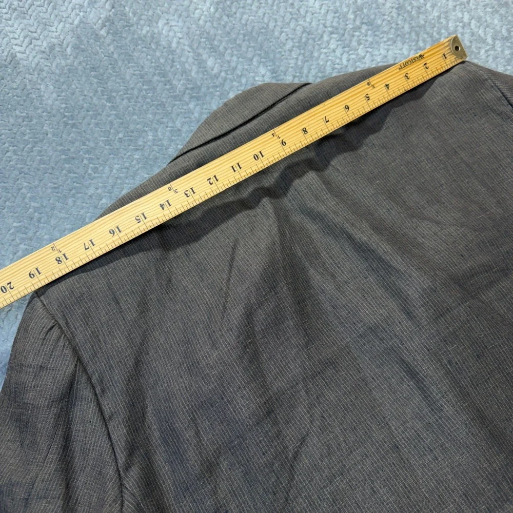 Banana Republic Mens 46R Linen Blazer‎ Brown Pinstripe 2 Button Sport Coat